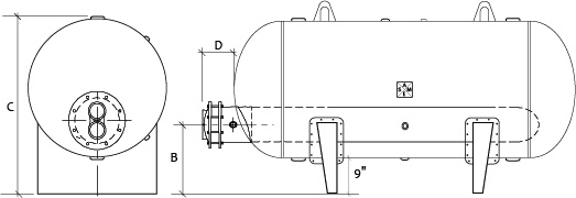 Bare Horizontal Tank Diagram